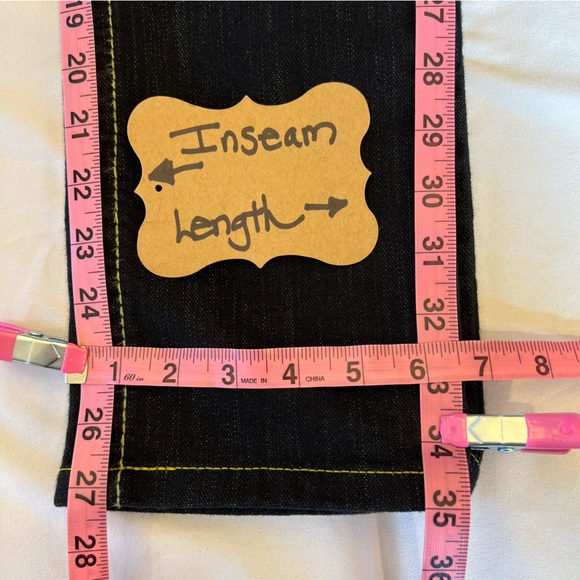 Tag Denim Jeans Embroidered Bootcut Black Dark Wash ID# 1067 Stretch Size 27 EUC - Picture 16 of 16